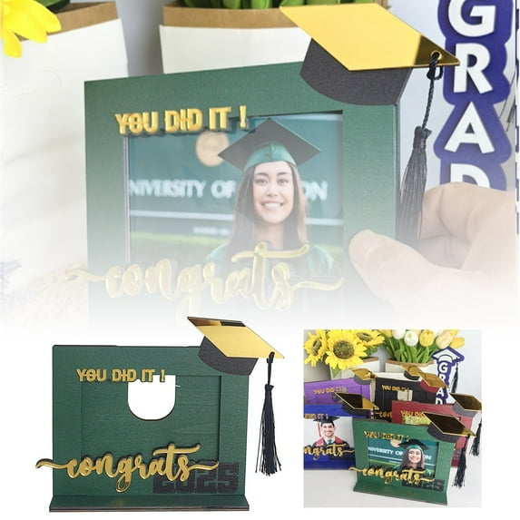 Class of 2025 Tassel and Picture Graduation Frame, 6.1*7.9'' Graduation Table Decor with Hat Design, Graduation Party Keepsake, High School College Graduation Gift