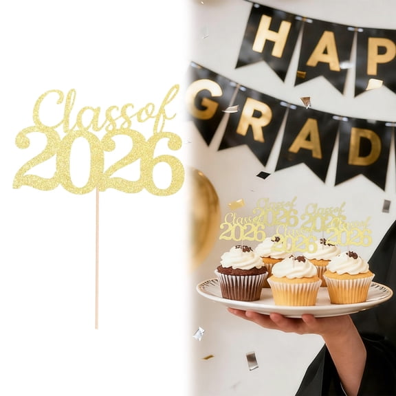 Class of 2026 Cake Topper, Class of 2026 Theme Graduation Cake Topper, Congratulations Decor, Plastic Cupcake Picks Graduation Cupcake Decorations for Party Supplies and Favors