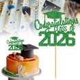 thumbnail image 1 of Class of 2026 Cake Topper, Congrats 2026 Cake Décor, Congrats Grad, Happy Graduation, High School, Senior, University Graduation Party Decorations Gold Glitter, 1 of 9