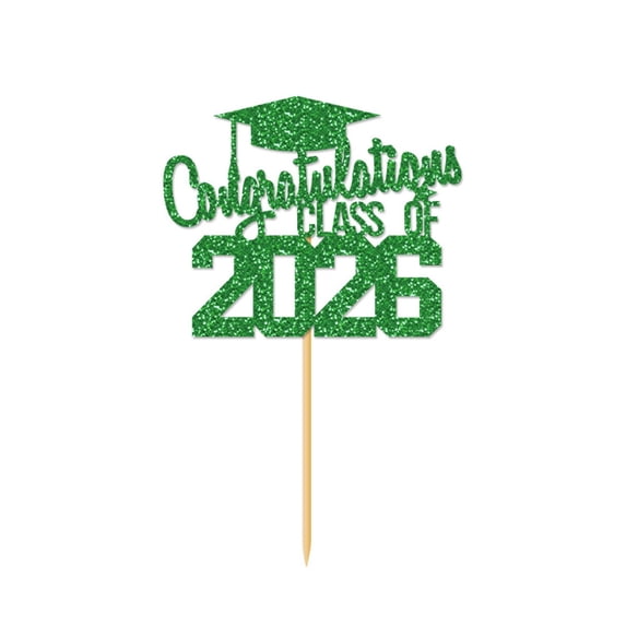 Class of 2026 Cake Topper Congratulations Grad Glitter Decor, 2026 Graduation Cake Decorations for High School College Party, Finish School Celebration Gift and Party Supplies, 1PC