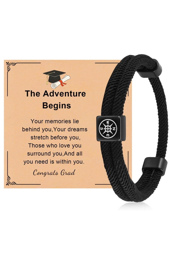Class of 2026 Compass Graduation Bracelet for Boys, 2026 Graduation Gifts for Him, 5th 6th 8th Grade Middle High School College Grad Gifts for Son Grandson Nephew