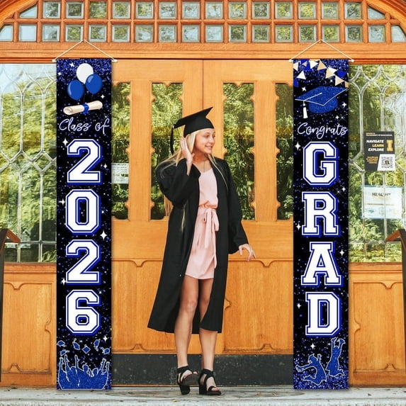 Class of 2026 Decorations Party Banners 70.9" 11.8" Graduation, Party Supplies Graduation Banner Ceremony Multiple Color Combinations Personalized Banner