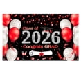 thumbnail image 1 of Class of 2026 Graduation Backdrop 6x3.6ft Black Gold Congrats Grad Banner for Photography Graduation Ceremony Party Decorations with Balloons Cake Table Banner Photo Booth Props, 1 of 6
