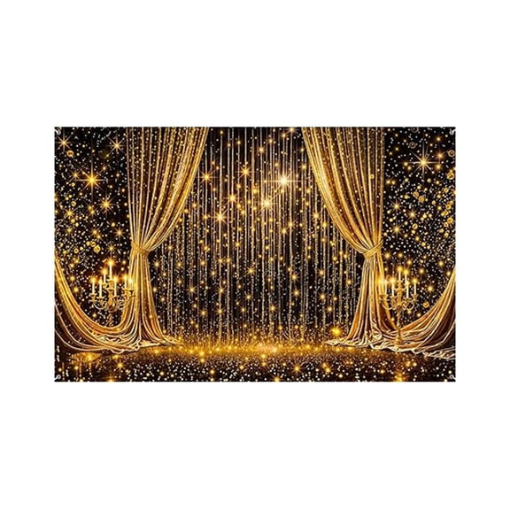 Class of 2026 Graduation Background 6.8 x 4.9 ft Black Gold Congrats Grad Photo Background, Large Graduation Party Decoration Banner for Prom Booth College Party Supplies Photography Props
