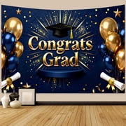 Class of 2026 Graduation Banner Backdrop, 2026 Graduation Party Decorations Congratulations Graduate Banner 78 x59 Inches Outdoor Decor Yard Signs for Celebration Party