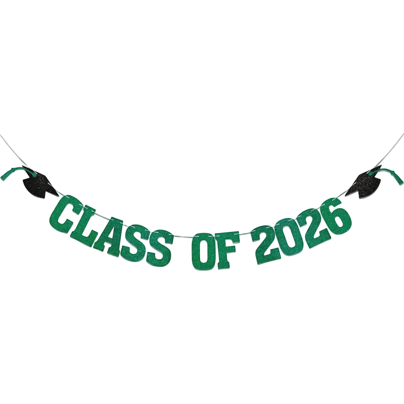 Class of 2026 Graduation Banner, Green Glitter Graduation Party ...