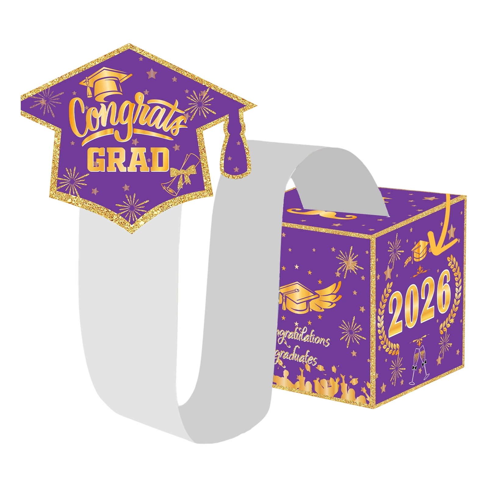 Class of 2026 Graduation Cash Pull Box – Black Gold Surprise Money Gift ...