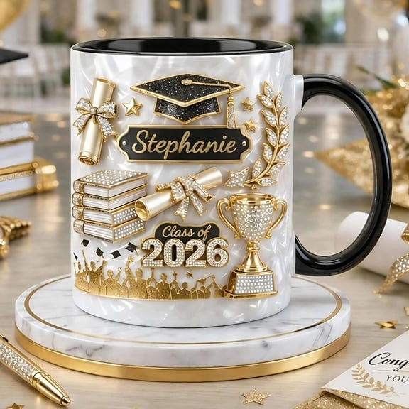 Class of 2026 Graduation Ceramic Mug, sturdy durable texture, multi-scene usable design, commemorative drinking cup hold hot drinks serve as heartfelt graduate souvenir gift
