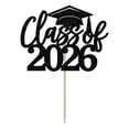 thumbnail image 1 of Class of 2026 Graduation Cupcake Topper, Grad Cap Diploma Cake Toppers Dessert Picks, Graduation Party Decorations Supplies, Classic Themed Easy to Use Lightweight No Assembly Toppers,I-style, 1 of 9