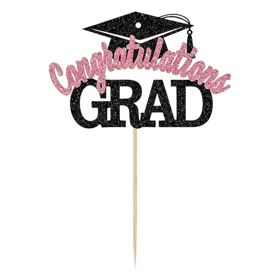 Class of 2026 Graduation Cupcake Topper, Grad Cap Diploma Cake Toppers Dessert Picks, Graduation Party Decorations Supplies, Classic Themed Easy to Use Lightweight No Assembly Toppers,H-style