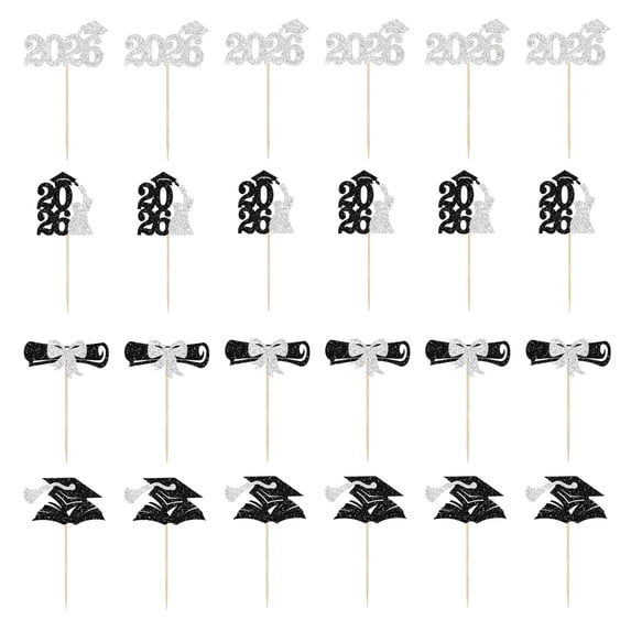 Class Of 2026 Graduation Cupcake Toppers,Class Of 2026 Cupcake Picks,Graduation Cake Decorations 2026,Food Appetizer Picks For 2026 Graduation Party Supplies,Graduation Decorations For 2026(24PCS)