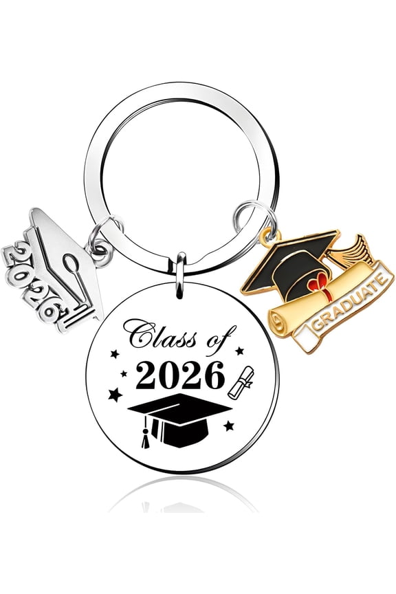 Class of 2026 Graduation Keychain - 2026 Graduation Gifts for Him Her College Middle High School Graduate Key Chain Inspirational Key Chain Gift for Seniors Degree Students High School