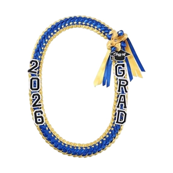 Class of 2026 Graduation Lei Double Layer Braided Satin Ribbon Necklace ...