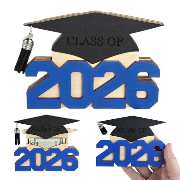 Class of 2026 Graduation Money Holder, Wooden Graduation Money Cash Envelope Box, GraduationCard Cash Gift Envelope Box for Class of 2026 Senior College University Graduates