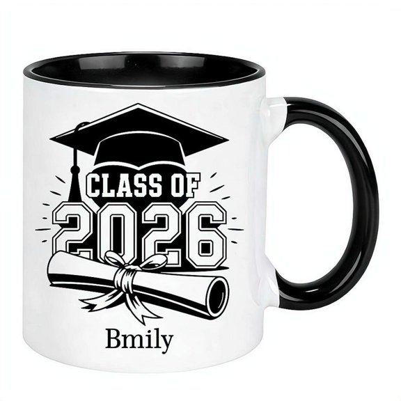 Class of 2026 Graduation Mug Ceramic Coffee Cup Personalized Senior Gift for High School College University Students Keepsake Tea 11 oz Graduation Party Supplies