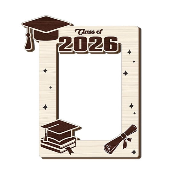 Class of 2026 Graduation Photo Frame 3D Layered White Wood Picture Frame for 5x3.5 Photos Desktop Commemorative Ornament Gift for High School & College Graduates