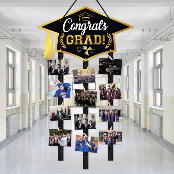 Class of 2026 Graduation Picture Frame Collage Photo Hanging Display Graduation Picture Board Rustic Photo Frames Kit with Glue Points for Middle High School College Party Wall Decor