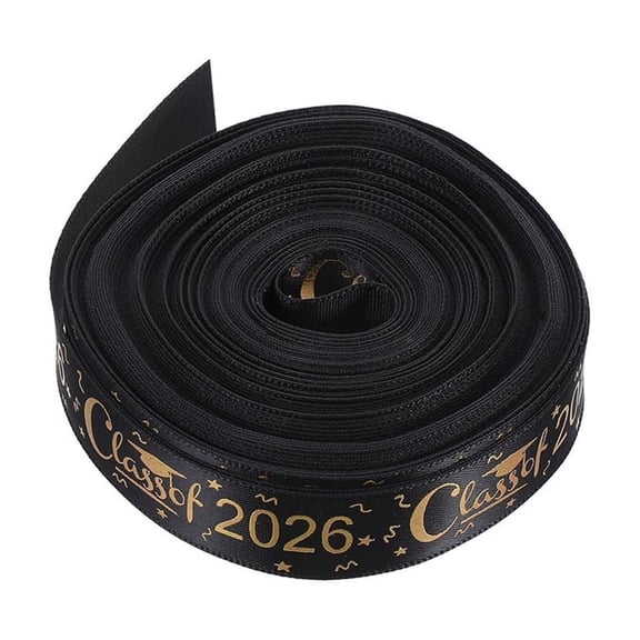 Class of 2026 Graduation Ribbon, DIY Decorations with Heat Transfer Print, Polyester Ribbon for Gift Wrapping, Diploma Ties, Graduation Party Supplies and Crafting