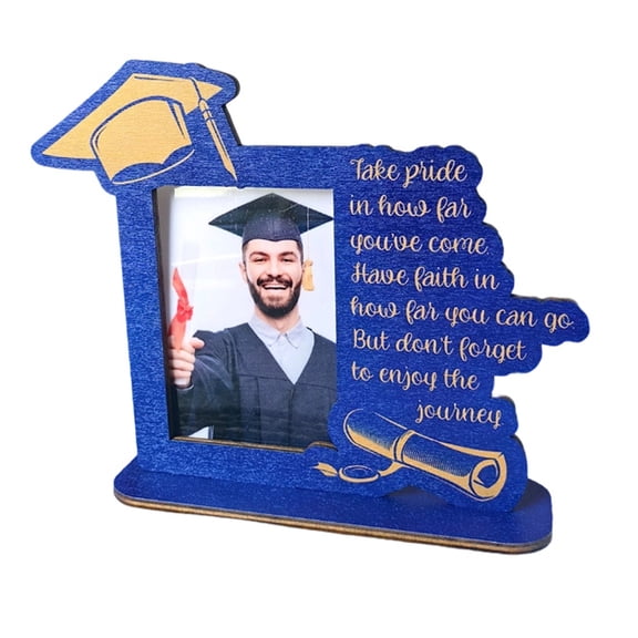 Class of 2026 Graduation Wooden Photo Frame,6.5x8 Inch Wooden Inspirational Graduation Picture Frame for Women Men 2026 High School & College Grad Photo Frame Room Decor