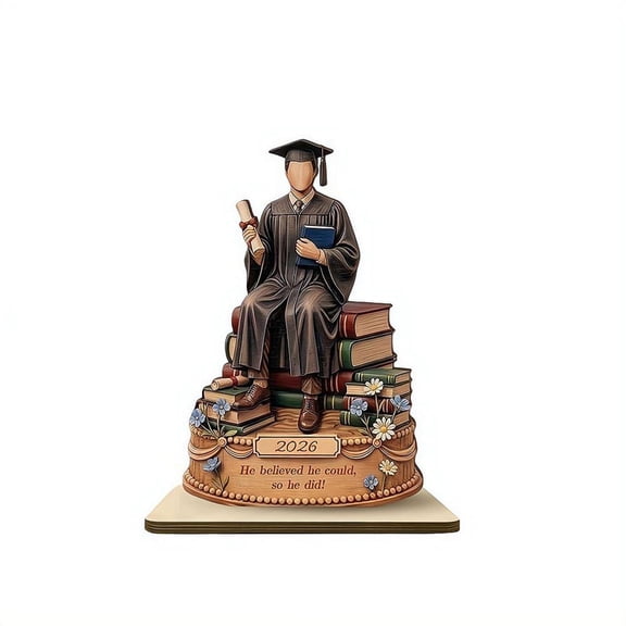 Class of 2026 Graduation Wooden Plaque,Graduation Keepsake Desktop Decorative Sign High School University Commencement Souvenir Inspirational Student Achievement Art for Daughter Son Grandkids