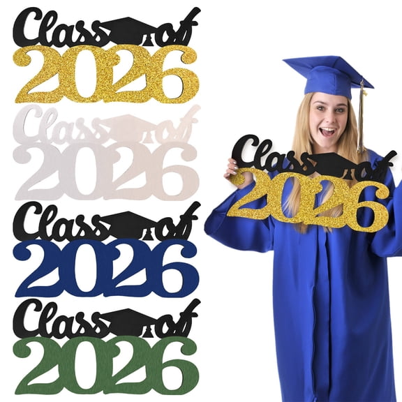 Class of 2026 Graduation Wooden Sign, Graduation Photo Props Double Side Painted, 2026 Party Decorations for Table Centerpiece Door Porch Hanging, Black Red Gold Senior Yard Sign Commemorative Gift
