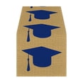 thumbnail image 1 of Class of 2026 Table Runner, Congrats Grad Glitter Gold Black Party Decor, Graduation Cap Themed Table Cover for Dessert Buffet and Celebration Centerpiece, 1 of 6