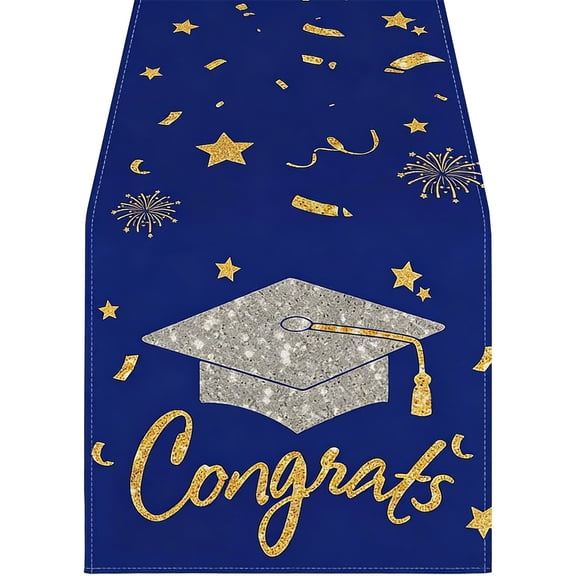Class Of 2026 Graduation Table Runner, Congrats Grad Decorations for Dining Room Table, Linen-Like Party Decor for College High School Graduate