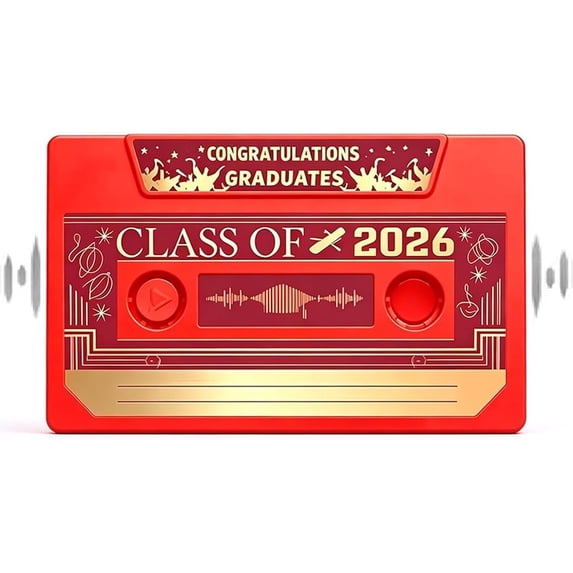 Class of 2026 Voice Recordable Graduation Keepsake, Retro Cassette Tape Class of 2026 Graduation Voice Recorder, 5 Min Recording, Capture Every Heartfelt Voice Memory Forever