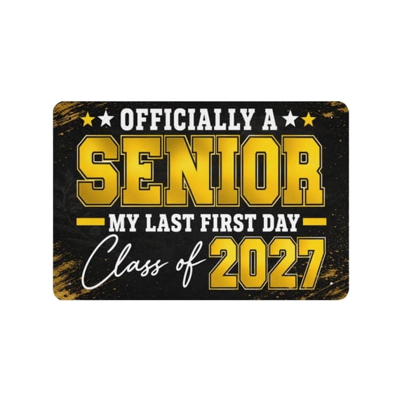 Class of 2027 Senior Metal Tin Sign, 11.81x7.87 Inch Decorative Iron Wall Plaque with Pre-Drilled Holes, Senior Year Keepsake for Indoor Wall Display, Back to Season and Graduation Gift