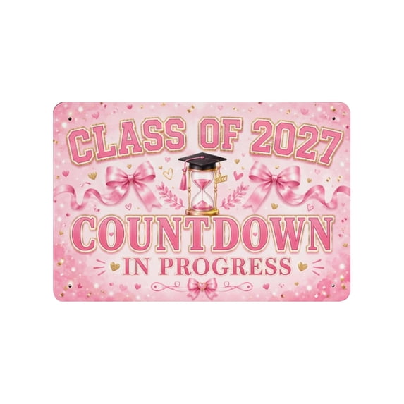 Class of 2027 Senior Metal Tin Sign, 11.81x7.87 Inch Decorative Iron Wall Plaque with Pre-Drilled Holes, Senior Year Keepsake for Indoor Wall Display, Back to Season and Graduation Gift
