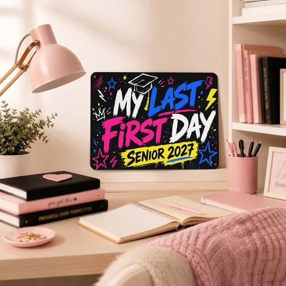 Class of 2027 Senior Sign, Officially a Senior My Last First Day Wall Decor for Bedroom, Dorm, Photo Prop, Graduation Party, Senior Year Celebration and Keepsake Home Display