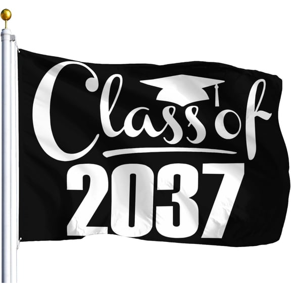 Class Of 2037 Grow With Mes Handprints Kindergarten Graduation Flags For Room Aesthetic Flags For Room Teen Girls Wall Art For House 3x5 Ft, Personalized Gifts For Men