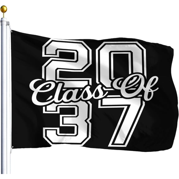 Class Of 2037 Grow With Mes Handprints Kindergarten Graduation Flags For Room Teen Positive Tapestry For Bedroom Indoor Outdoor Decoration For Outside 3x5 Ft, Graduation Gifts For Friends