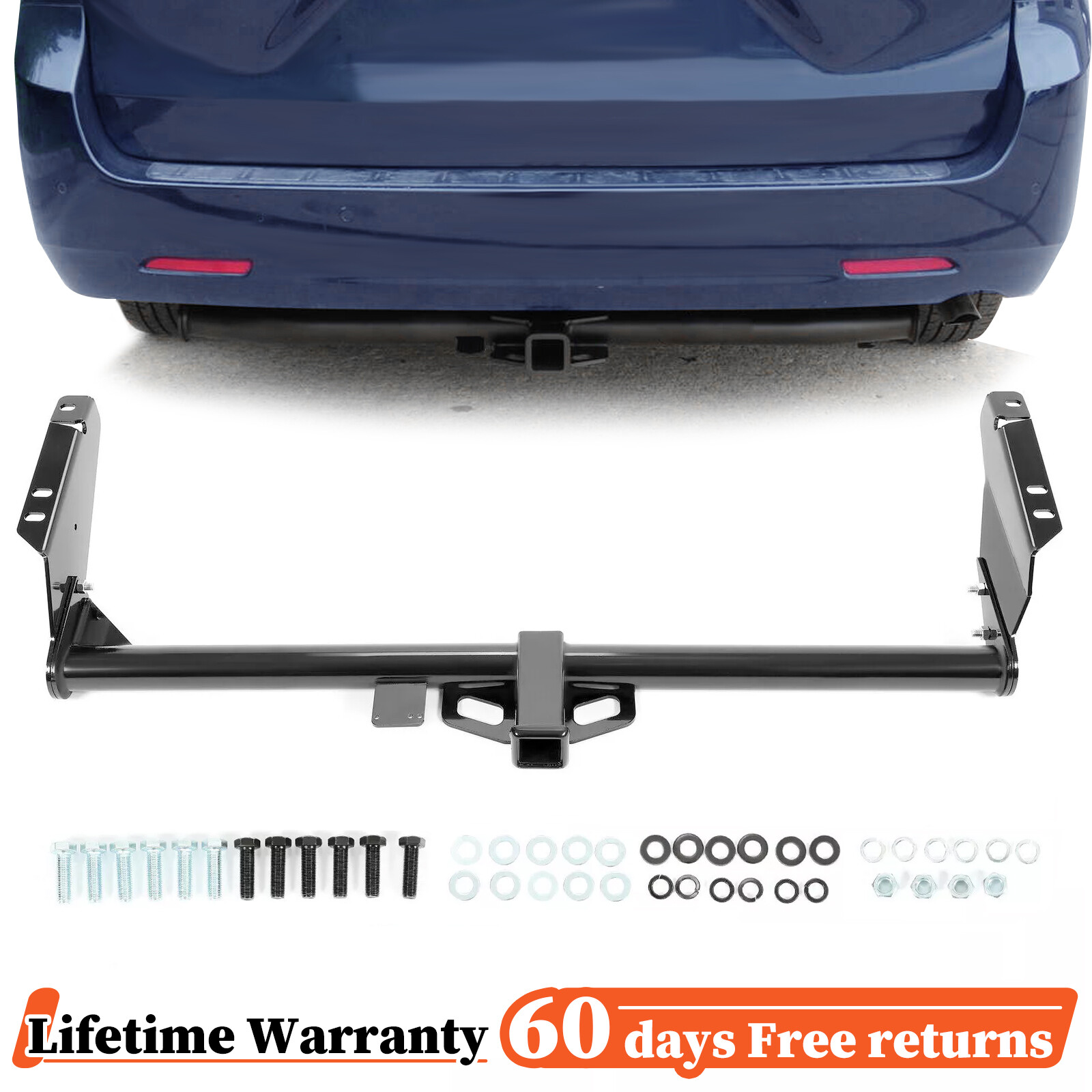 Class 1 I Black 1.25 Receiver Tube Rear Bumper Trailer Tow Hitch Towing Mount Compatible With 10 15 Toyota Prius 12 15 Plug In 12 17 Prius V