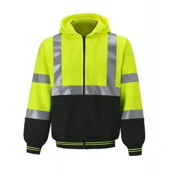 Class 3 Two Tone Hoodie Sweatshirt, Lime - Extra Large