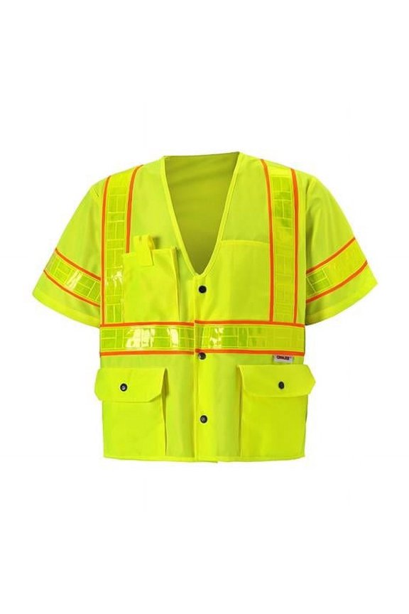 Class 3 Zipper Front Oralite High-Viz Vest, Lime - 5XL