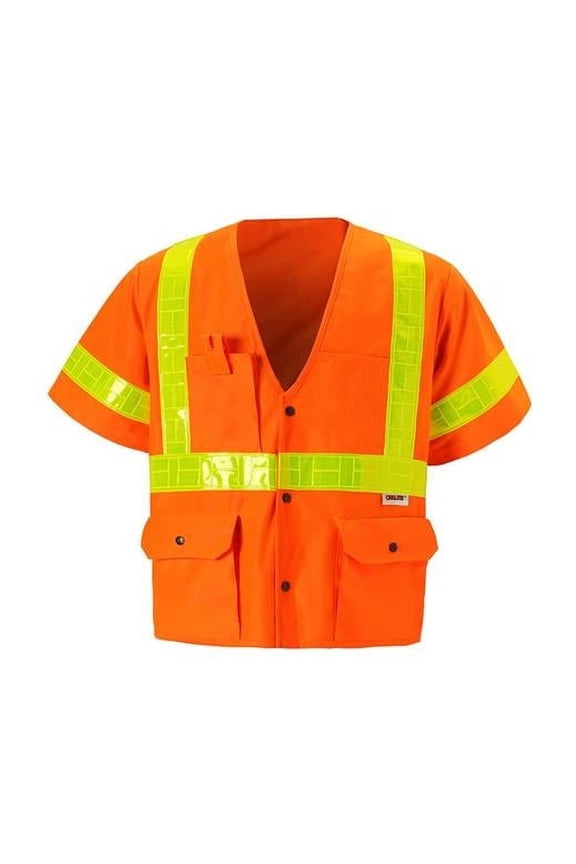 Class 3 Zipper Front Oralite High-Viz Vest, Orange - 4XL