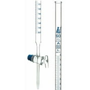 Class A 50mL Borosilicate Burette - 0.1mL Graduations - 0.05mL Tolerance - Glass Key (Smooth) Stopcock - 30.5 Tall