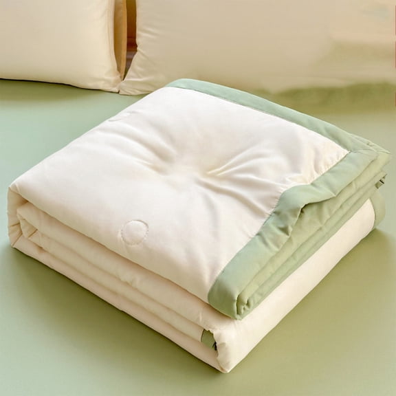 Class A Soy Fiber Summer Quilt Lightweight Breathable Cool Washable Natural Blanket For Student Dorms Twin,Beige