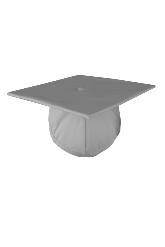 Adult Unisex Matte Graduation Cap, Silver