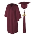 thumbnail image 1 of Class Act Graduation Adult Unisex Matte Graduation Cap and Gown with Tassel and Gold Charm, Burgundy, Cap & Gown, 1 of 8