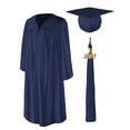 thumbnail image 1 of Class Act Graduation Adult Unisex Shiny Graduation Cap and Gown with Matching Tassel and Gold Charm, X-Large, Navy, Cap & Gown, 1 of 8