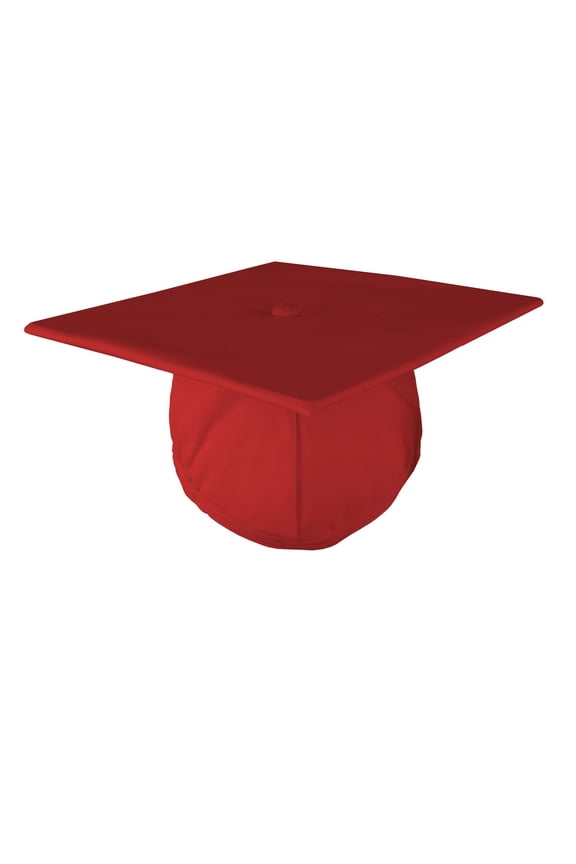 Adult Unisex Shiny Graduation Cap, Red