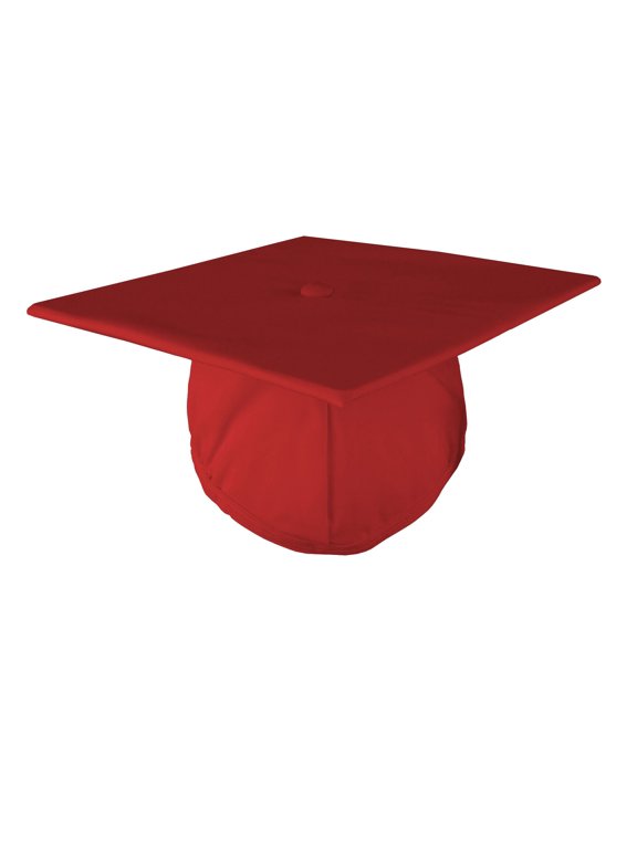 Adult Unisex Shiny Graduation Cap, Red