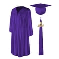thumbnail image 1 of Class Act Graduation Adult Unisex Shiny Graduation Cap and Gown with Matching Tassel and Gold Charm, Medium, Purple, Cap & Gown, 1 of 8