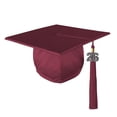 thumbnail image 1 of Class Act Graduation Adult Unisex Shiny Graduation Cap with Matching Bling Charm Tassel, Maroon, 1 of 9
