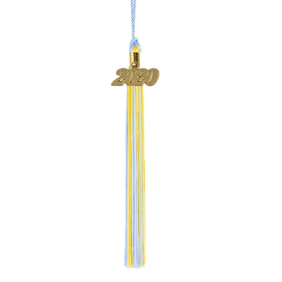 Class Act Graduation Graduation Tassel - 2019 - Gold Charm - 2 Color, Columbia Blue / Gold