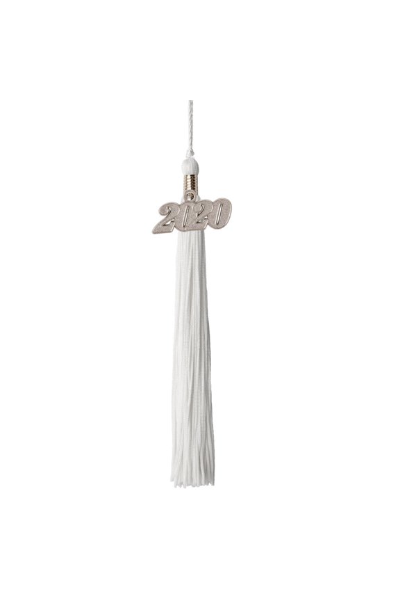 Graduation Tassel - 2019 - Silver Charm - 1 Color, White
