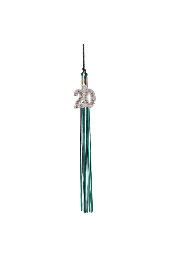 Graduation Tassel - 2020 - Bling Charm - 3 Color, Black / Dark Green / White