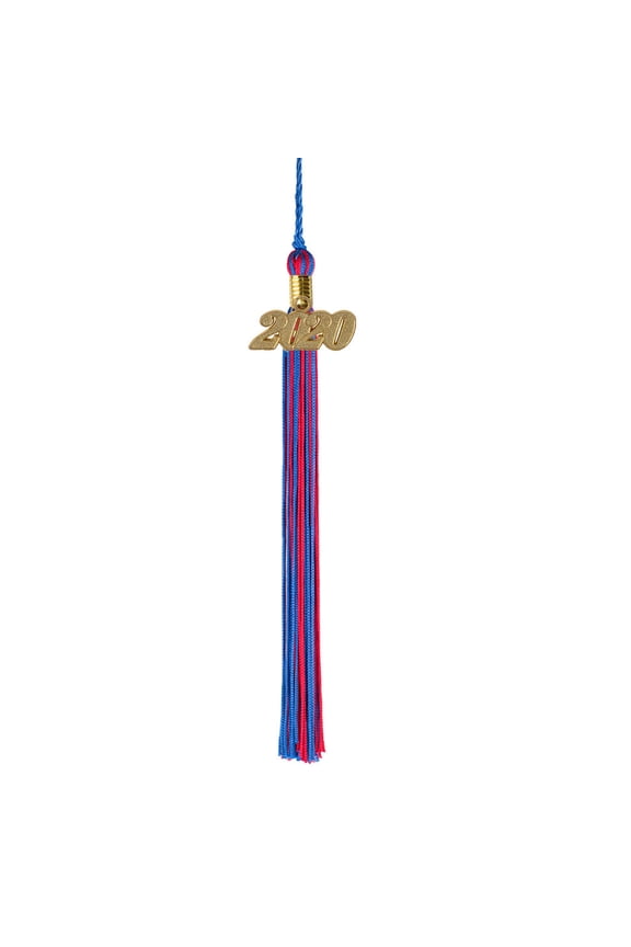 Graduation Tassel - 2020 - Gold Charm - 2 Color, Blue / Red